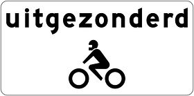 Verkeersbord RVV model OB56 - Uitgezonderd motoren