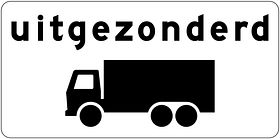 Verkeersbord RVV model OB61 - Uitgezonderd vrachtwagens