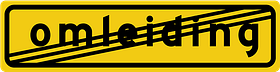 Verkeersbord RVV model T101e - Einde omleiding