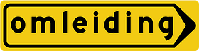 Verkeersbord RVV model T102r - Omleiding naar rechts
