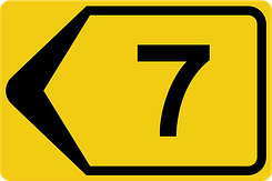 Verkeersbord RVV model T201l - Omleiding linksaf