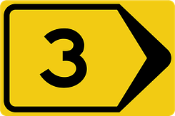 Verkeersbord RVV model T201r - Omleiding rechtsaf