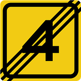 Verkeersbord RVV model T201e - Einde omleiding