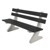 Parkbank Ronaldo - zwart/antraciet - 1800 mm