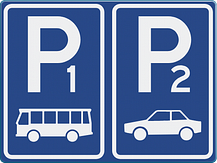Parkeerplaats verwijsbord met 2 verwijzingen