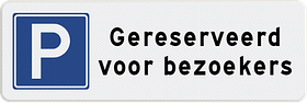 Parkeerbord met eigen tekst en pictogram