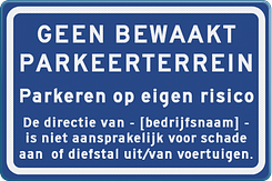 Parkeerbord met eigen tekst