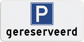 Verkeersbord met aanpasbare tekst en pictogram