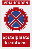 Parkeerverbod bord met eigen tekst en pictogram