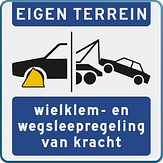 Parkeerverbod bord met eigen tekst en pictogram