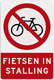 Parkeerverbod bord met eigen tekst en pictogram