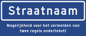Straatnaambord -SNB25- 1 regel + ondertekst - NEN 1772