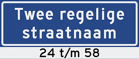 Straatnaambord -SNB30- 2 regels + nummering - NEN 1772