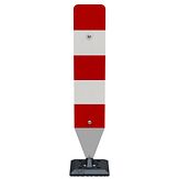 Veerpaal BB21 - dubbelzijdig - 2 wit / 3 rood - Klasse 3 + voetplaat