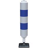 Veerpaal BB21 - kunststof koker - wit/blauw - Klasse 3 + voetplaat