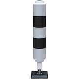 Veerpaal BB21 - kunststof koker - wit/zwart - Klasse 3 + voetplaat
