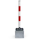 Veerpaal BB21 - 3 wit / 2 rood - Klasse 3 + voetplaat/betonpoer