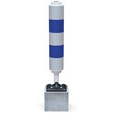 Veerpaal BB21 - kunststof koker - wit/bl. + voetplaat/betonpoer