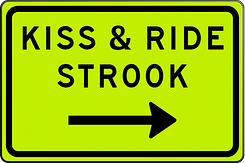 Verkeersbord met eigen tekst pijl links/rechts - fluorescerend tekstbord