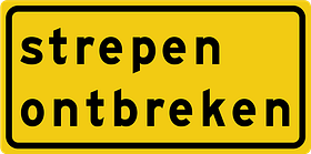 Verkeersbord RVV model OB603t - Strepen ontbreken