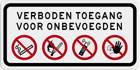 Verkeersbord - Verboden toegang met pictogrammen