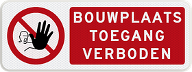 Verkeersbord met eigen tekst + pictogram