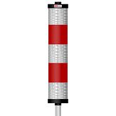 Verkeerszuil BB21 - alu. koker - wit/rood - buispaal 1500x48 mm Ø