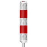 Verkeerszuil BB21 - kun. koker - wit/rood - buispaal 1500x48 mm Ø