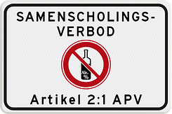 Waarschuwingsbord met eigen tekst en pictogrammen