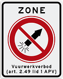 Zone waarschuwingsbord met aanpasbare tekst en pictogram