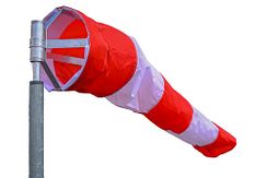 Windzak - rood/wit - 1,5 m - Ø 30 cm - ring