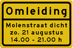 Omleidingsbord met eigen tekst