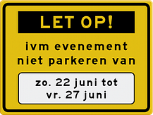 Tijdelijk verkeersbord met aanpasbare tekst