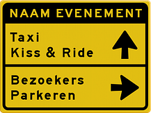 Omleidingsbord met eigen tekst en pictogram