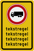 Tijdelijk verkeersbord met eigen tekst en pictogram