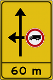 Omleidingsbord met tekst en pictogram