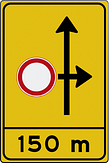 Omleidingsbord met tekst en pictogram