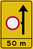 Omleidingsbord met tekst en pictogram
