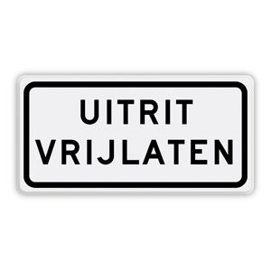Uitrit vrijlaten bord